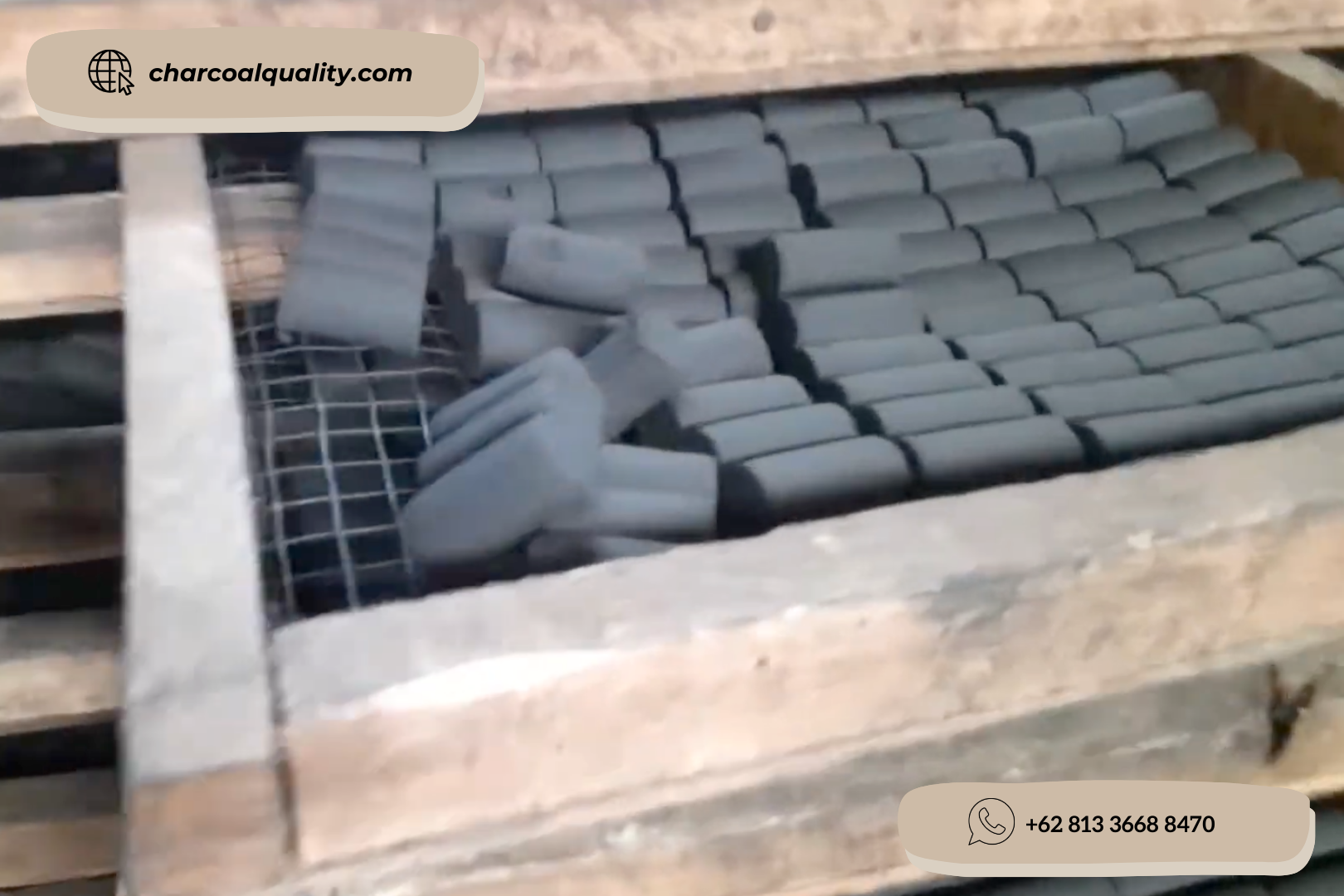 Briquettes Made from Coconut Shells Exported to Brazil from Indonesia